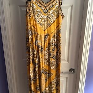 Soft Surroundings Yellow and Black Maxi Dress